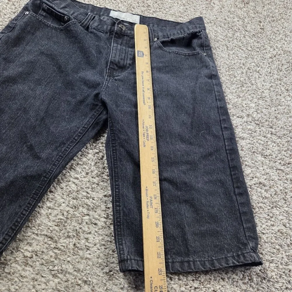 Ecko Unltd Denim Shorts Mens 34 Black Relaxed Retro Jean Jorts